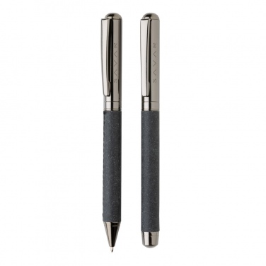 Logo trade promotional giveaways picture of: Recycled leather pen set