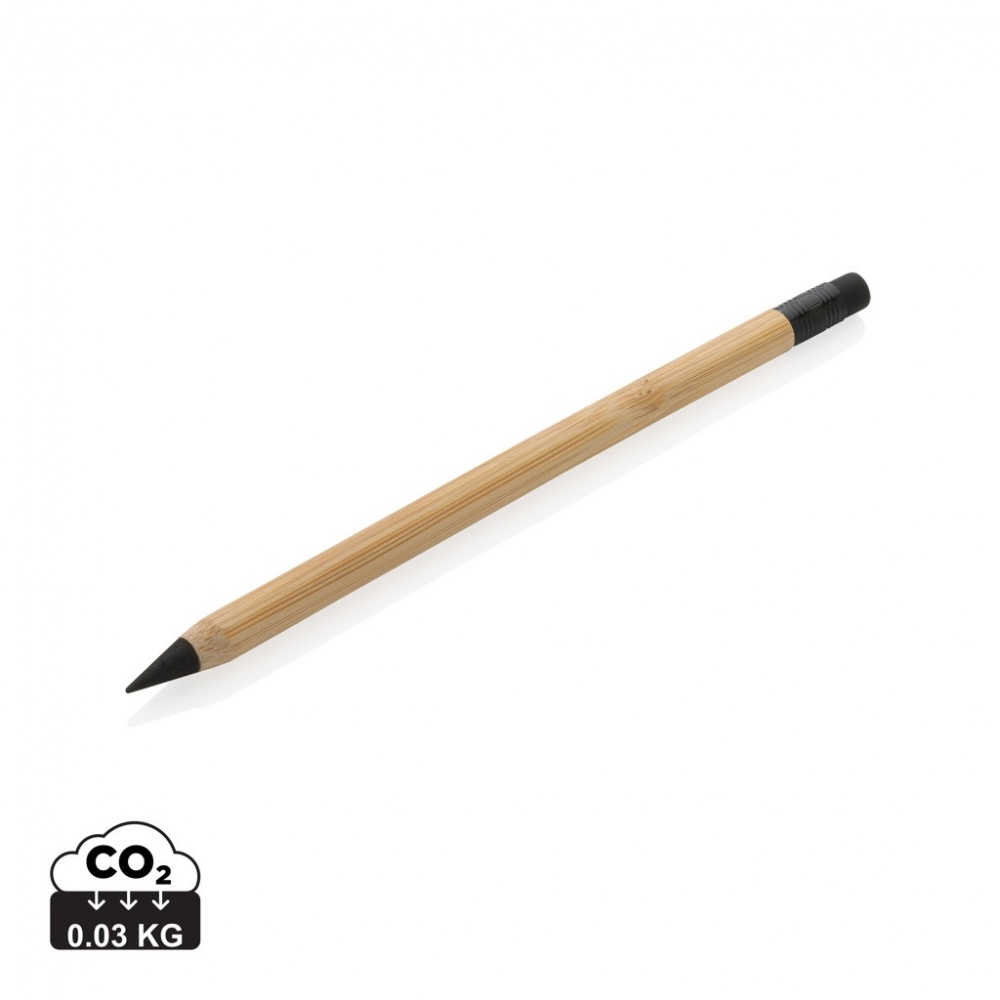 Logo trade promotional items picture of: Bamboo infinity pencil with eraser