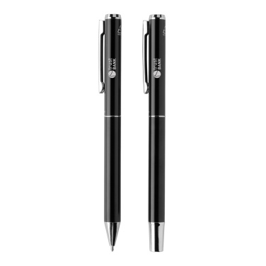 Logo trade promotional merchandise picture of: Swiss Peak Cedar RCS certified recycled aluminum pen set