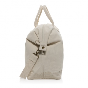 Logo trade promotional gift photo of: Kezar AWARE™ 500 gsm recycled canvas deluxe weekend bag