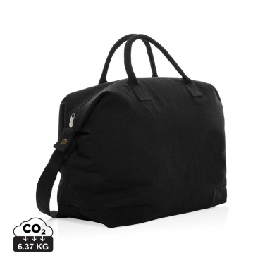 Logo trade promotional gifts image of: Kezar AWARE™ 500 gsm recycled canvas deluxe weekend bag