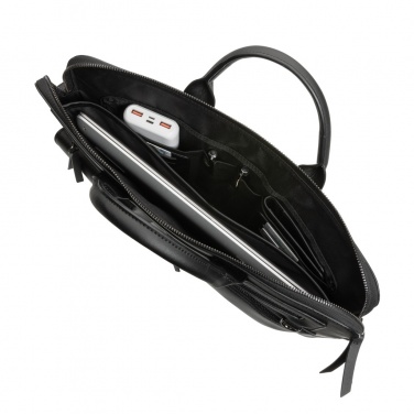 Logo trade promotional merchandise image of: Swiss Peak GRS recycled PU 14 inch laptop bag