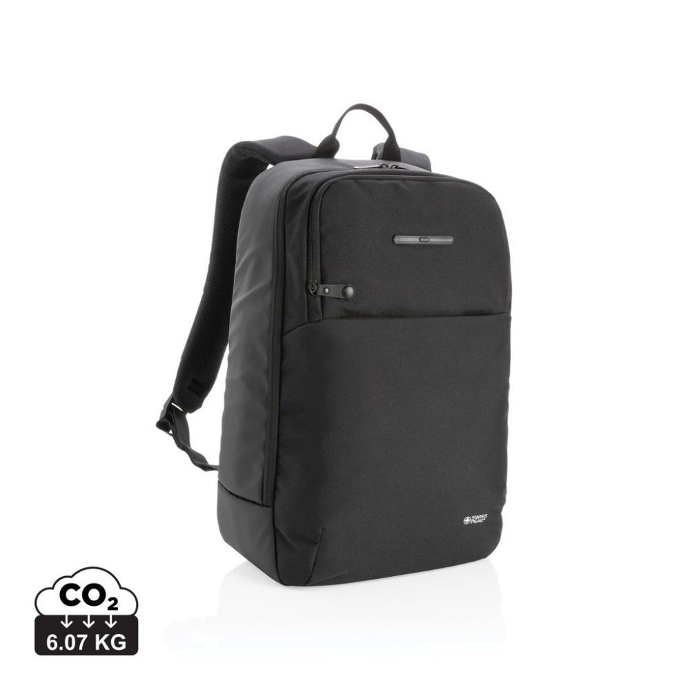 Logo trade promotional gifts image of: Swiss Peak laptop backpack with UV-C steriliser pocket