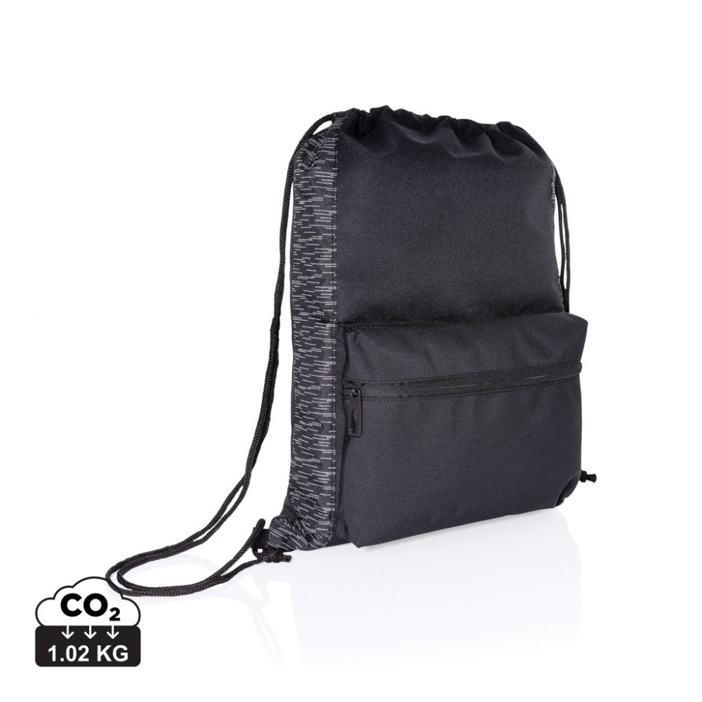 Logo trade advertising product photo of: AWARE™ RPET Reflective drawstring backpack