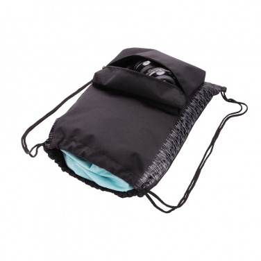 Logo trade promotional gifts image of: AWARE™ RPET Reflective drawstring backpack
