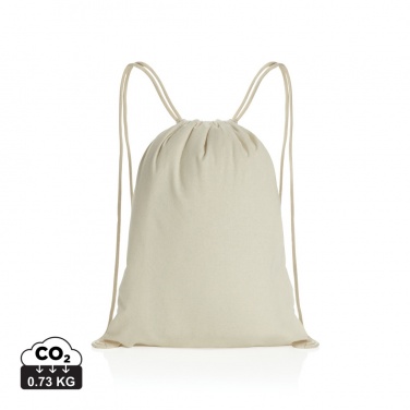 Logotrade promotional item image of: Impact AWARE™ recycled cotton drawstring backpack 145g