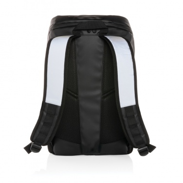 Logo trade corporate gifts image of: PU high visibility easy access 15.6" laptop backpack