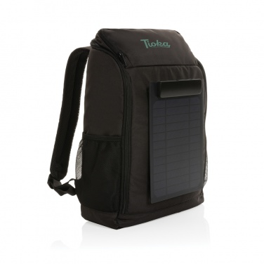 Logotrade corporate gift image of: Pedro AWARE™ RPET deluxe backpack with 5W solar panel