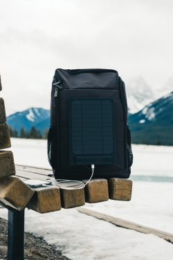 Logotrade promotional products photo of: Pedro AWARE™ RPET deluxe backpack with 5W solar panel