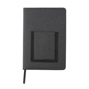 Logo trade promotional products image of: Deluxe A5 Notebook with phone pocket