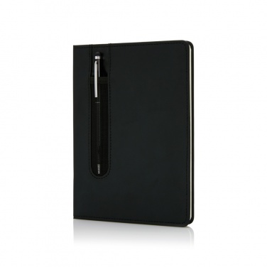 Logo trade business gifts image of: Standard hardcover PU A5 notebook with stylus pen