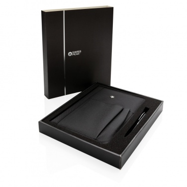 Logo trade promotional gifts image of: Refillable notebook and pen set
