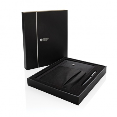 Logo trade promotional giveaway photo of: Refillable notebook and pen set