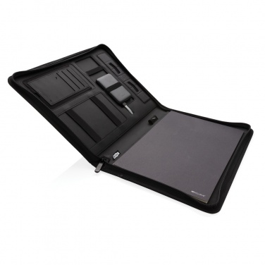 Logotrade promotional product picture of: Air 5W wireless charging portfolio A4 w/ 5000 mAh powerbank