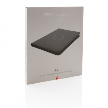 Logo trade promotional items picture of: Air 5W wireless charging portfolio A4 w/ 5000 mAh powerbank