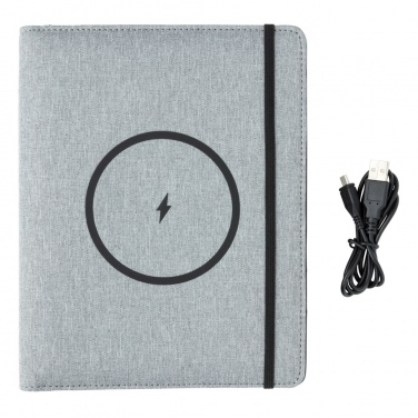 Logotrade promotional item picture of: Air 5W wireless charging notebook with 5000mAh powerbank