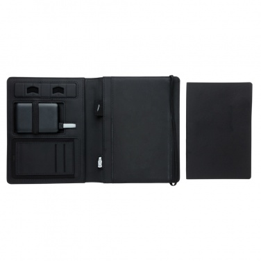 Logo trade advertising products image of: Air 5W wireless charging notebook with 5000mAh powerbank