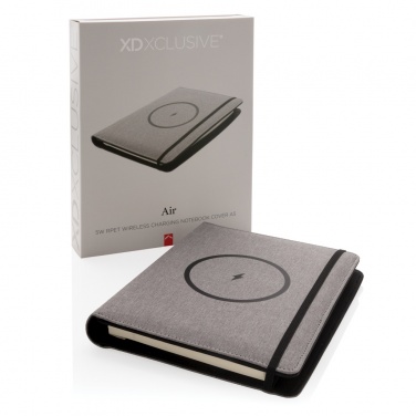 Logo trade promotional product photo of: Air 5W wireless charging notebook with 5000mAh powerbank