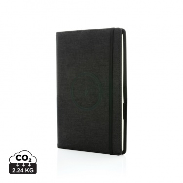 Logo trade promotional merchandise picture of: Air 5W wireless charging refillable journal cover A5