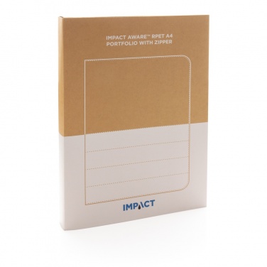 Logo trade promotional items image of: Impact AWARE™ RPET A4 portfolio with zipper
