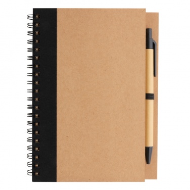 Logo trade corporate gifts picture of: Kraft spiral notebook with pen