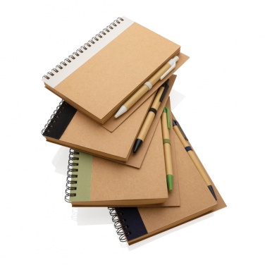 Logotrade promotional product picture of: Kraft spiral notebook with pen