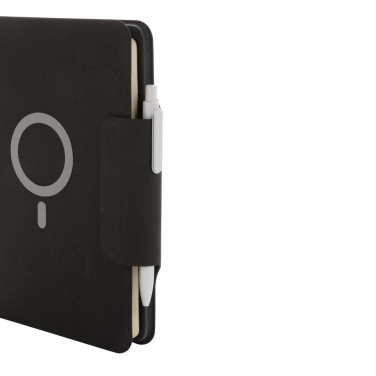 Logo trade promotional giveaway photo of: Artic Magnetic 10W wireless charging A5 notebook