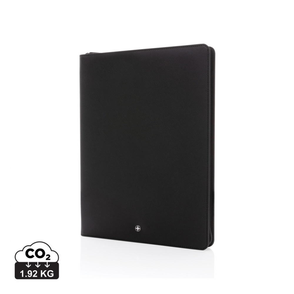 Logo trade promotional merchandise picture of: Swiss Peak Heritage RCS rPU A4 portfolio with zipper