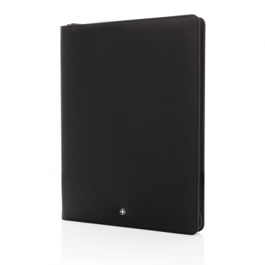 Logo trade corporate gifts picture of: Swiss Peak Heritage RCS rPU A4 portfolio with zipper
