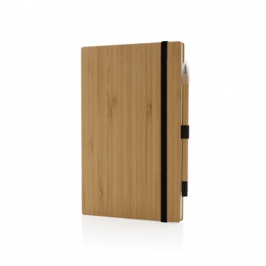 Logo trade advertising product photo of: Bamboo notebook and infinity pencil set