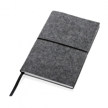 Logo trade advertising products image of: GRS certified recycled felt A5 softcover notebook