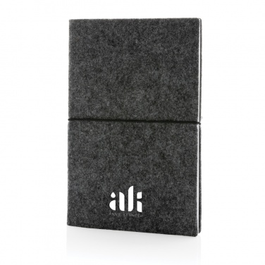 Logotrade promotional item picture of: GRS certified recycled felt A5 softcover notebook