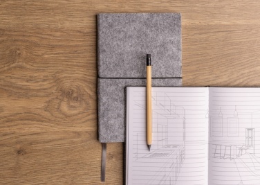 Logo trade corporate gifts picture of: GRS certified recycled felt A5 softcover notebook