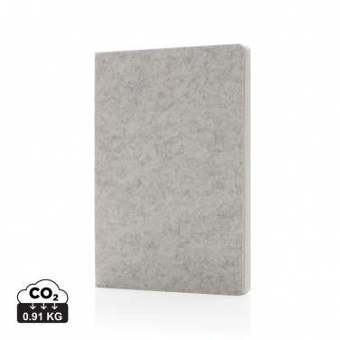 Logo trade promotional merchandise image of: Phrase GRS certified recycled felt A5 notebook