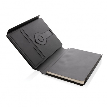 Logo trade promotional products picture of: Swiss Peak RCS rePU notebook with 2-in-1 wireless charger