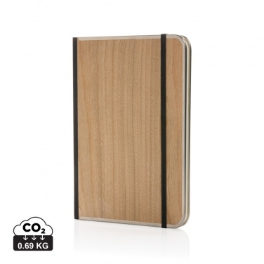 Logotrade promotional gift image of: Treeline A5 wooden cover deluxe notebook