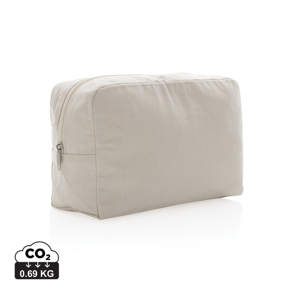 Logo trade advertising products image of: Impact Aware™ 285 gsm rcanvas toiletry bag undyed