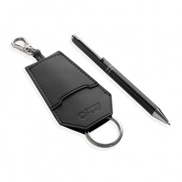 Logo trade promotional giveaway photo of: SP Tula RCS certified recycled PU key holder and pen set