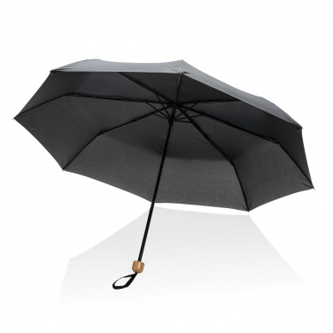Logo trade promotional gifts image of: 20.5" Impact AWARE™ RPET 190T Pongee bamboo mini umbrella