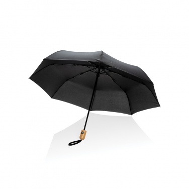 Logotrade corporate gift image of: 21" Impact AWARE™ RPET 190T bamboo auto open/close umbrella