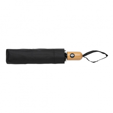 Logotrade corporate gift picture of: 21" Impact AWARE™ RPET 190T bamboo auto open/close umbrella