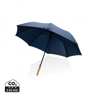 Logotrade promotional products photo of: 27" Impact AWARE™ RPET 190T auto open bamboo umbrella
