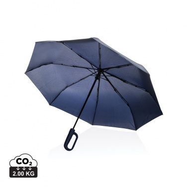 Logotrade promotional gift image of: Yara 21" AWARE™ RPET solid colour umbrella with carabiner