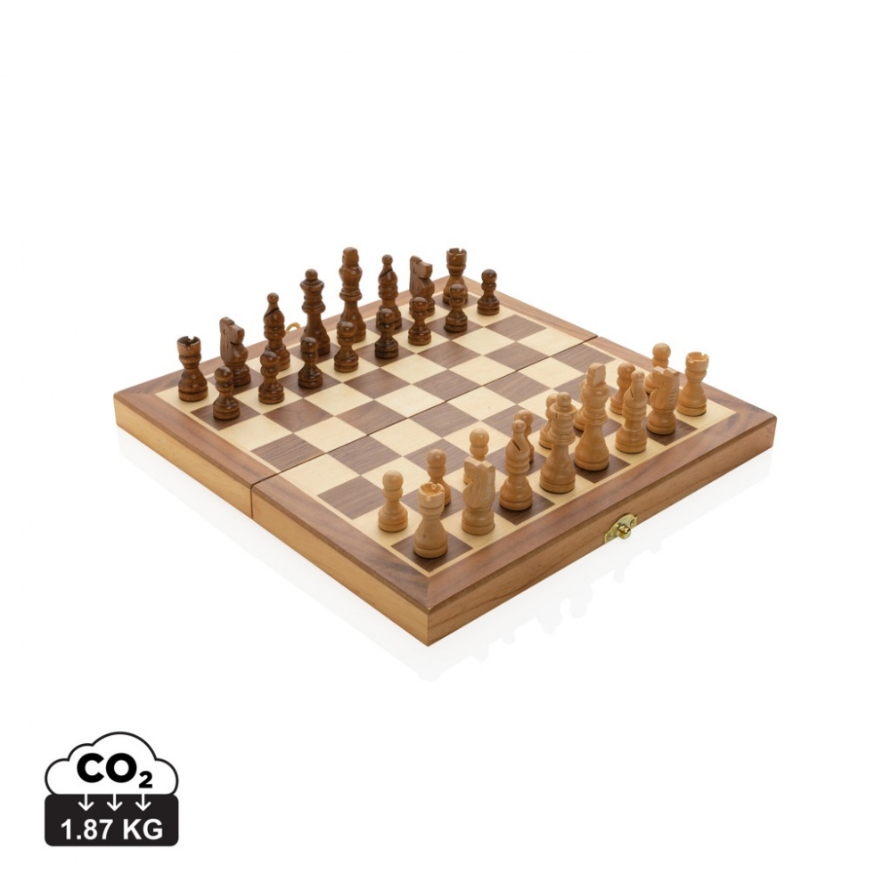 Logo trade promotional giveaway photo of: Luxury wooden foldable chess set