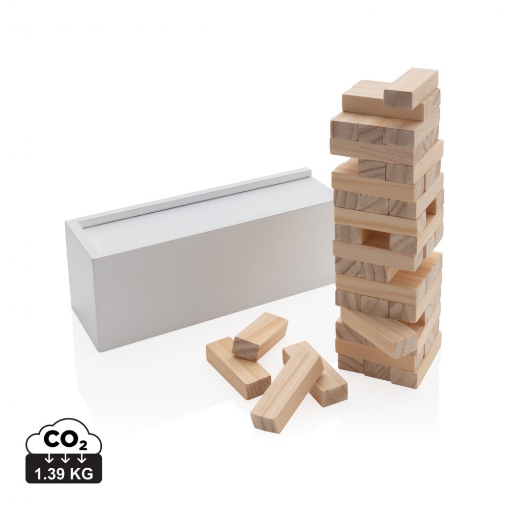 Logo trade business gift photo of: Deluxe tumbling tower wood block stacking game