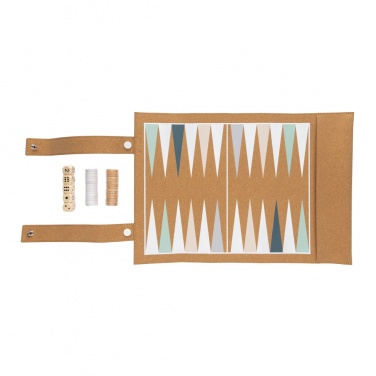 Logotrade promotional giveaway picture of: Britton cork foldable backgammon and checkers game set