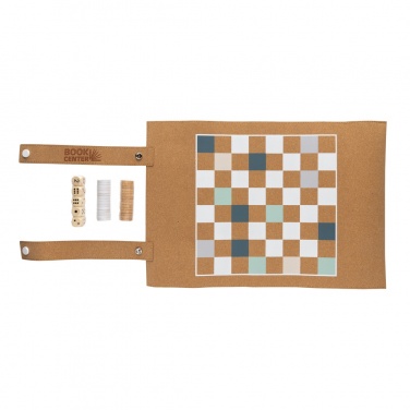 Logotrade promotional giveaways photo of: Britton cork foldable backgammon and checkers game set