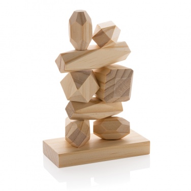 Logotrade advertising product picture of: Ukiyo Crios wooden balancing rocks in pouch