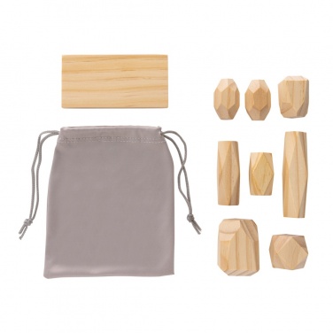 Logo trade promotional gifts picture of: Ukiyo Crios wooden balancing rocks in pouch