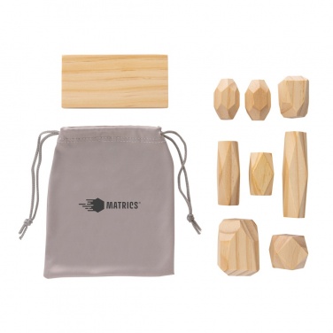 Logo trade promotional merchandise photo of: Ukiyo Crios wooden balancing rocks in pouch